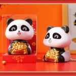 Solar Powered Moving Panda Car Dashboard Decoration – 1 Pc - Neckline Detail by Nari Haat, Indian ethnic wear, wome...