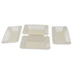Rectangle Plastic Dinner Plate  Serving Trays Home School Office 8 Pcs Set - Neckline Detail by Nari Haat, Indian eth...