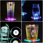 Colorful LED Cocktail Coaster, Round Ultra-Thin LED Drink Coaster (1 Pc) - Back View by Nari Haat, Indian ethnic wear...