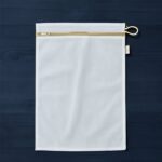 Large Mesh Laundry Bag with Zipper for Delicates & Travel Storage - Back View by Nari Haat, Indian ethnic wear, women...