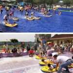 Inflatable Surfboard for Kids, Inflatable Bodyboard for Children with Handles - Back View by Nari Haat, Indian ethnic...