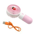 Portable Small Electric Fan – Rechargeable Mini Handheld Fan for Students - Back View by Nari Haat, Indian ethnic w...