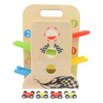 Wooden Ramp Racer Race Track Vehicle Play sets With 4 Mini Racers (with Handle) - Sleeve Design by Nari Haat, Indian ...