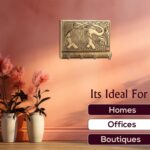 Wooden Key Holder for Home Decor Stylish Metal Gold Antique Elephant Design (1 Pc) - Neckline Detail by Nari Haat, In...