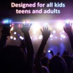 Light up Finger Tips, Clear Mini Rings, LED Glow Ring with Elastic Band (1 Pc) - Fabric Detail by Nari Haat, Indian e...