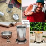 2 in 1 Camping Folding Cup with Keychain (1 Pc) - Fabric Detail by Nari Haat, Indian ethnic wear, women clothing, des...