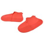 Non-Slip Silicone Waterproof Boot Shoe Cover (Medium Size / 1 Pair / Red) - Neckline Detail by Nari Haat, Indian ethn...