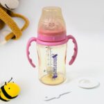 Plastic Baby Feeding Bottle with Handles & Straw (220 ML / 1 Pc) - Closeup Embroidery by Nari Haat, Indian ethnic wea...