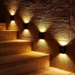 Solar Wall Lights Small Fence Lights Solar Powered Up Down LED Porch Light  (1 Pc) - Fabric Detail by Nari Haat, Indi...