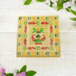 Handicraft Wood Chowki for Pooja , Wooden Bajot (1 Pc / Mix Descign & Color) - Full Detail by Nari Haat, Indian ethni...