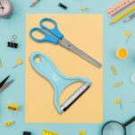 Stainless Steel Kitchen Scissors & Multipurpose Peeler (2 Pc Set, Mix Design) - Back View by Nari Haat, Indian ethnic...