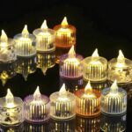 Flameless Acrylic LED Tealight Candles for Festival Decor (12 Pc) - Neckline Detail by Nari Haat, Indian ethnic wear,...