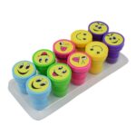 Emoticon Stamps 10 pieces in Round Shape Stamp (Multicolor / 10 Pc) - Sleeve Design by Nari Haat, Indian ethnic wear,...