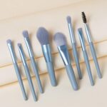 8-Piece Mini Makeup Brush Kit – Portable Premium Synthetic Set with Case (Mix Colors) - Neckline Detail by Nari Haa...
