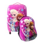 Kids Travel Suitcase with 4 Wheels – 1 Big + 1 Small Shoulder Bag (Set of 2) - Front View by Nari Haat, Indian ethn...