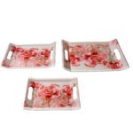 Plastic Rectangular Serving Tray Set – Printed Design Trays for Home & Kitchen - Back View by Nari Haat, Indian eth...