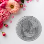 Ganesh Ji, Silver color Coin for Gift (1 Pc / Silver) - Neckline Detail by Nari Haat, Indian ethnic wear, women cloth...