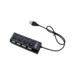 4 Port USB, HUB USB 2.0 HUB Splitter High Speed with On/Off Switch Multi LED Adapter - Back View by Nari Haat, Indian...