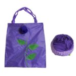 Foldable Nylon Shopping Bag (Rose Design): Reusable, Eco-Friendly (1 Pc) - Neckline Detail by Nari Haat, Indian ethni...