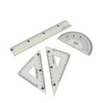 4-Piece Geometry Set, Triangle Ruler Protractor Straight Ruler - Sleeve Design by Nari Haat, Indian ethnic wear, wome...