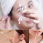 Small Cotton Buds for ear cleaning, soft and natural cotton swabs (100 per pack) - Neckline Detail by Nari Haat, Indi...