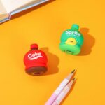 2-in-1 3D Cold Drink Bottle Shape Rubber Pencil  Set, Boys Girls Gifts (1 Pc ) - Closeup Embroidery by Nari Haat, Ind...