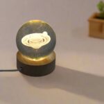 Astronaut  3D Crystal Ball lamps With Wood Base (1 Pc) - Neckline Detail by Nari Haat, Indian ethnic wear, women clot...