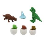 Dinosaur & Egg Shaped 3D Puzzle Erasers – Fun Mini Erasers for Kids (5 Pcs Set) - Neckline Detail by Nari Haat, Ind...