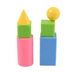 3D Shapes Multicoloured Pattern Building Blocks Toy Solid Figures (6 Pcs Set) - Sleeve Design by Nari Haat, Indian et...