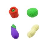 Mini Cute Vegetable & Fruit Erasers (4 Pc): Pencil Rubbers for Kids - Front View by Nari Haat, Indian ethnic wear, wo...