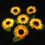 2 Pc Outdoor Solar Sunflower Lights – Waterproof Garden Landscape Stake Light - Neckline Detail by Nari Haat, India...