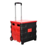 Foldable Shopping Grocery Trolley / Cart Travel Portable Food Basket (1 Pc) - Sleeve Design by Nari Haat, Indian ethn...