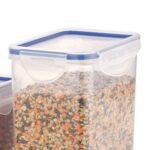 Rectangle Food Storage Containers: Airtight, Leak-Proof Lids (3-Pack, Clear ABS) - Sleeve Design by Nari Haat, Indian...