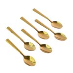 Premium Luxurious Stainless Steel Coated Spoons (6 Pcs Set / Golden) - Neckline Detail by Nari Haat, Indian ethnic we...