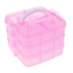 Versatile 18-Grid 3-Layer Transparent Plastic Organizer Box - Sleeve Design by Nari Haat, Indian ethnic wear, women c...