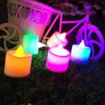 Multicolor LED Tealights Candles (24 Pack): Festive Decorations, Diwali - Neckline Detail by Nari Haat, Indian ethnic...