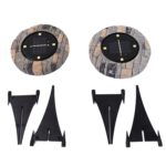 Disk Lights Slate – Heavy Duty Outdoor Solar Pathway Lights – 4 LED (2 Pc) - Neckline Detail by Nari Haat, Indian...