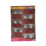 Self-Adhesive Wall Hooks (6 Pcs): Stainless Steel, Multipurpose for Home - Back View by Nari Haat, Indian ethnic wear...