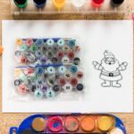 Paint by Number Kits 2 Set 24 Number Color, 6 paint brushes (2 Set) - Neckline Detail by Nari Haat, Indian ethnic wea...