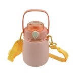 Stainless Steel Mug / Bottle Vacuum Insulated Cup Handle & Strap, Tumbler (1000 ML) - Sleeve Design by Nari Haat, Ind...