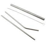 Reusable Stainless Steel Straws with Case for Drinking (4 Pc, Eco-Friendly) - Back View by Nari Haat, Indian ethnic w...