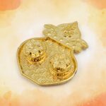 Kalash Shape Rakasha Bandhan Special Puja Thali (1 Pc) (Mix Design) - Neckline Detail by Nari Haat, Indian ethnic wea...