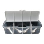Kitchen Multipurpose Air-tight 4 Sections Storage Containers with 4 spoon (1 Pc ) - Sleeve Design by Nari Haat, India...