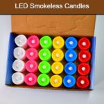 Festive Lighting for Any Occasion: 24 Pack LED Tealight Candles, Diwali (Multicolor) - Closeup Embroidery by Nari Haa...