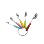 Measuring Cups and Spoons Stackable Set with Silicone Handle(5 Pc Set) - Sleeve Design by Nari Haat, Indian ethnic we...