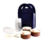 Steel Lunch Box Set (4 pcs, Black) - Sleeve Design by Nari Haat, Indian ethnic wear, women clothing, designer suit