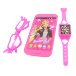 Barbie Musical Phone, Watch & Glasses Play Set for Girls (3 Pc, Battery-Free) - Sleeve Design by Nari Haat, Indian et...