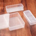 Plastic Food Storage Container for Fridge, fridge storage boxes with Lid Stackable Fridge Storage Containers freeze o...