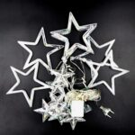 12 Stars LED Curtain String Lights with 8 Flashing Modes (Multicolor / With Box) - Sleeve Design by Nari Haat, Indian...