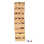 Wooden Tumbling Stacking Tower Game, Zenga tower (48 Pcs Blocks 2 Dices) - Sleeve Design by Nari Haat, Indian ethnic ...
